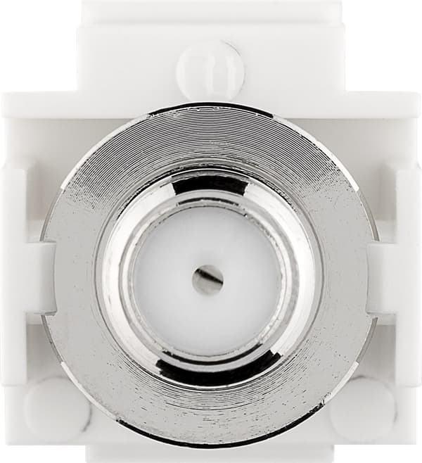 Goobay Keystone-modul, SAT/antenne, innfelt montering IEC/koaksialplugg &gt; F-kontakt 90°