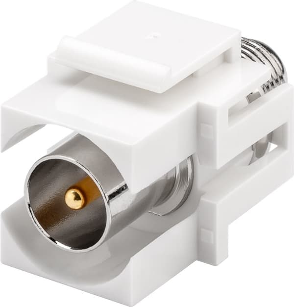 Goobay Keystone-modul, SAT/antenne, innfelt montering IEC/koaksialplugg &gt; F-kontakt 90°
