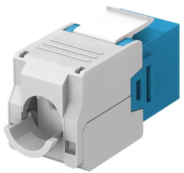 Goobay Keystone modul RJ45 CAT 6A, UTP 16,5 mm bred, krokodilleklemme til værktøjsfri IDC-montering