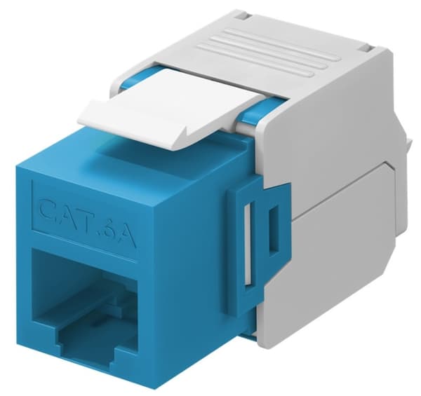 Goobay Keystone modul RJ45 CAT 6A, UTP 16,5 mm bred, krokodilleklemme til værktøjsfri IDC-montering
