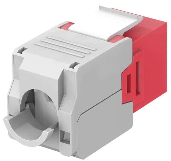 Goobay Keystone-modul RJ45 CAT 6A, UTP 16,5 mm bred, krokodiltyp, klämlist för verktygslös IDC-montering