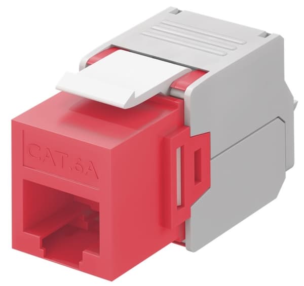 Goobay Keystone-modul RJ45 CAT 6A, UTP 16,5 mm bred, krokodiltyp, klämlist för verktygslös IDC-montering