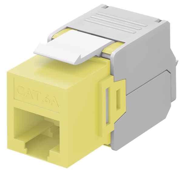 Goobay Keystone-modul RJ45 CAT 6A, UTP 16,5 mm bred, krokodiltyp, klämlist för verktygslös IDC-montering