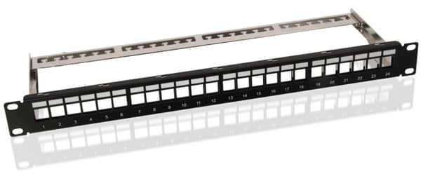 Goobay 19 tommer (48,3 cm) Keystone-patchpanel, tomt (1 U) for 24x Keystone-moduler Sort