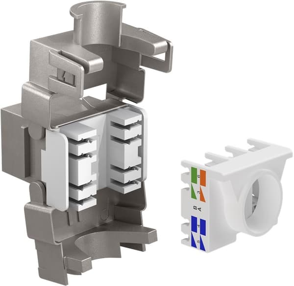 Goobay Keystone modul RJ45 CAT 6A, STP 17,1 mm bred, butterfly typen, klemrække til IDC-montering (værktøjsfri)