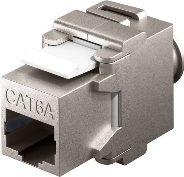Goobay Keystone modul RJ45 CAT 6A, STP 17,1 mm bred, butterfly typen, klemrække til IDC-montering (værktøjsfri)