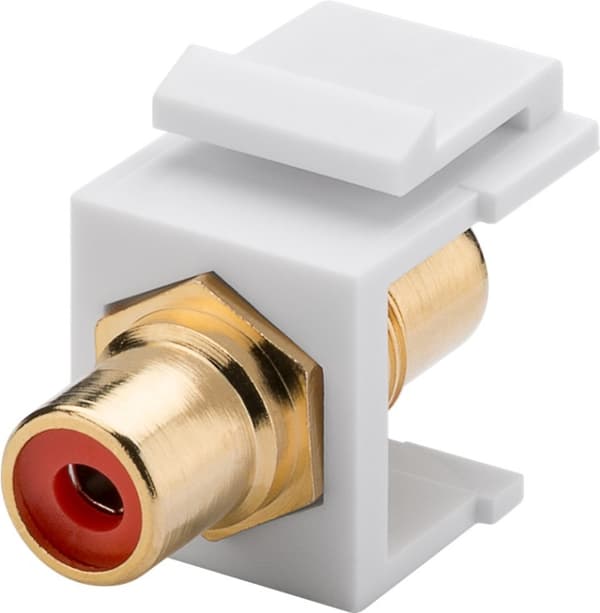 Goobay Keystone-modul RCA 2 x cinch-kontakt, rød, gullbelagt