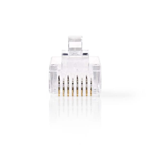 Nedis RJ45-liitin | Uros | Monisäikeinen UTP CAT6 | Suora | Kullattu | 10 kpl | PVC | Läpikuultava | Laatikko