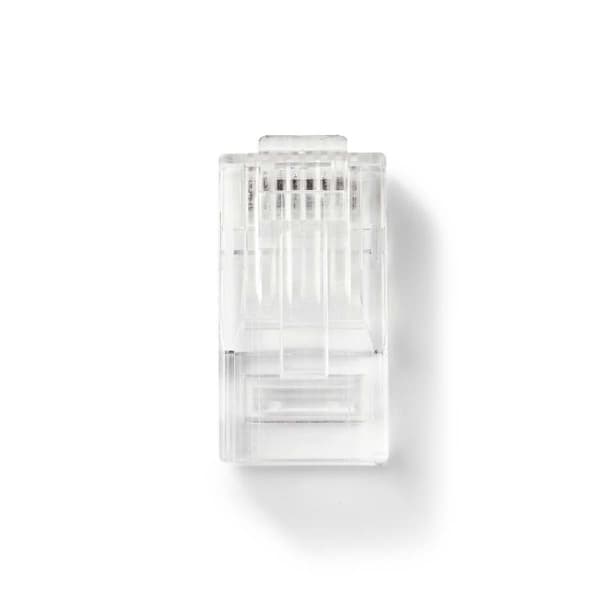 Nedis RJ45-liitin | RJ45 Pass Through | Kiinteä UTP CAT5 | Suora | Kullattu | 10 kpl | PVC | Läpikuultava | Laatikko