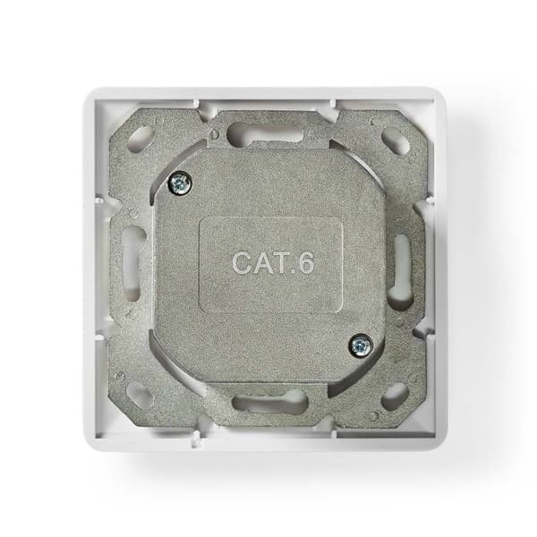Nedis Nettverksveggboks | I veggen | 2-Port port(s) | CAT6 | Rett | Hunn | Gull belagt | PVC | Hvit | Boks