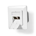 Miniatyrbilde 5 av 8: Nedis Nettverksveggboks | I veggen | 2-Port port(s) | CAT6 | Rett | Hunn | Gull belagt | PVC | Hvit | Boks