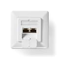 Miniatyrbilde 2 av 8: Nedis Nettverksveggboks | I veggen | 2-Port port(s) | CAT6 | Rett | Hunn | Gull belagt | PVC | Hvit | Boks