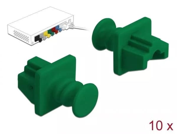 DeLOCK Dust Cover for RJ45 jack 10 pieces green