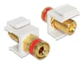 Miniatyrbilde 1 av 2: DeLOCK Keystone module, binding post (red) - thread nut, white