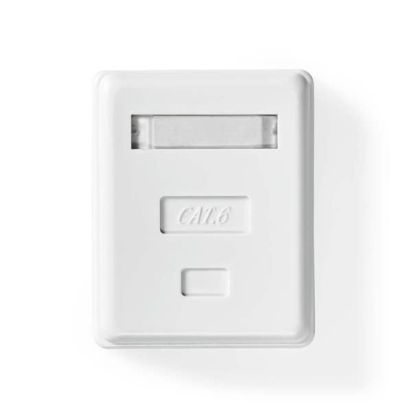 Nedis Nettverksveggboks | På veggen | 1-Port port(s) | UTP CAT6 | Rett | Hunn | Gull belagt | ABS | Hvit | Boks