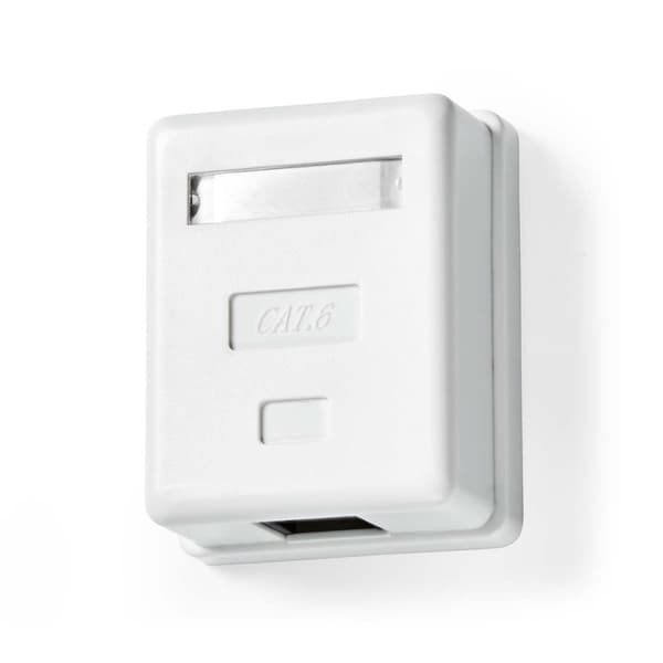Nedis Nettverksveggboks | På veggen | 1-Port port(s) | UTP CAT6 | Rett | Hunn | Gull belagt | ABS | Hvit | Boks