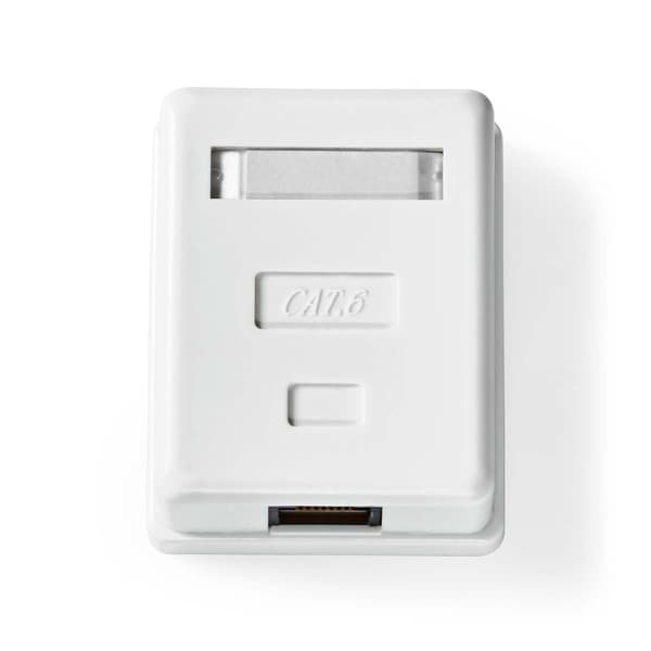 Nedis Nettverksveggboks | På veggen | 1-Port port(s) | UTP CAT6 | Rett | Hunn | Gull belagt | ABS | Hvit | Boks