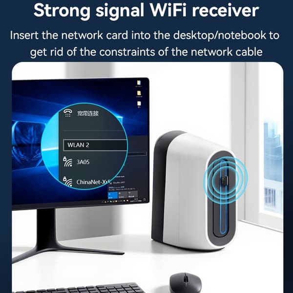 WiFi4-dongel 150 Mbps höghastighets-USB trådlös adapter inbyggd antenn