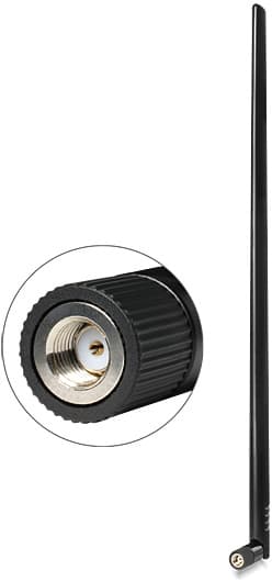 DeLOCK WLAN Antenne RP-SMA han, 9dBi, 2,4GHz, rundstrål., 50 Ohm, sor