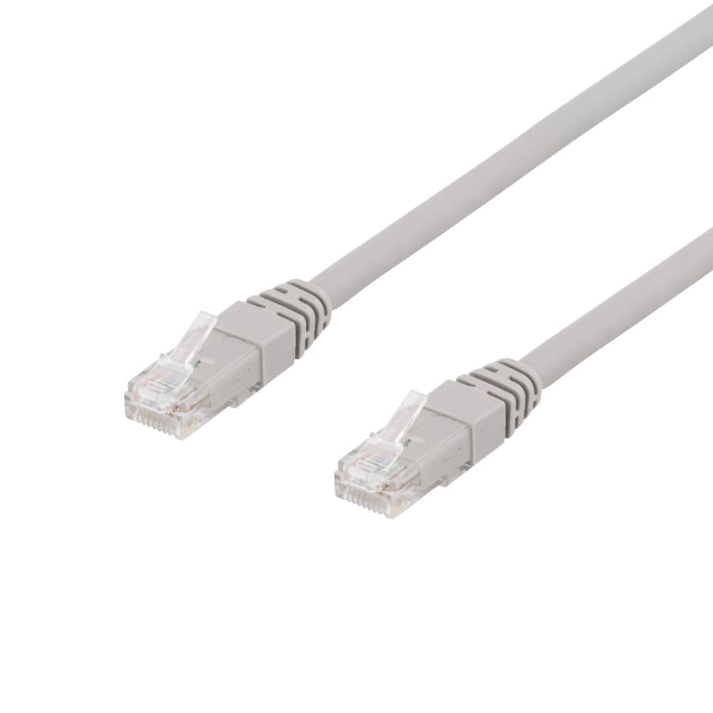 DELTACO, U/UTP, Cat6a patchkabel, LSZH, 5m, grå