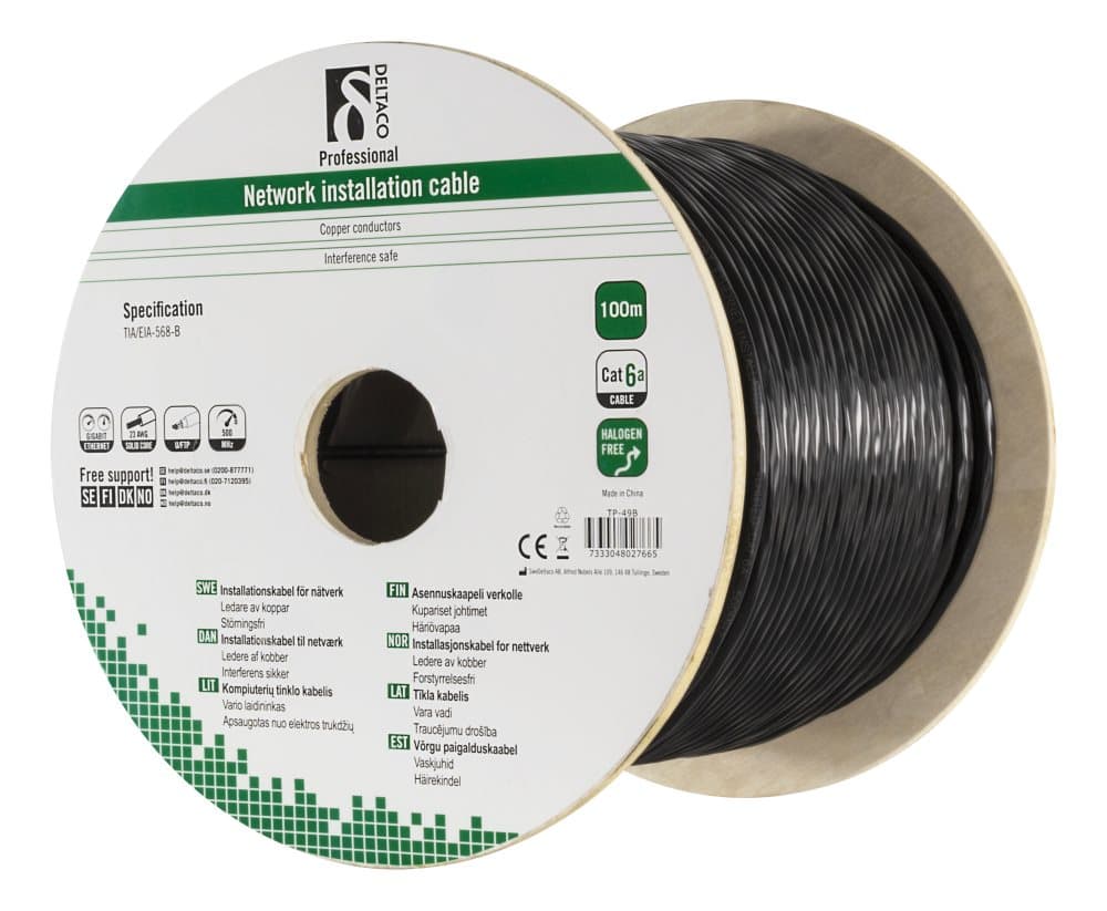 U/UTP Cat6 Installation Outdoor cable 100m white