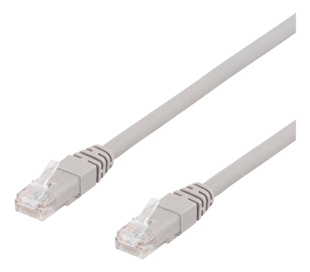 DELTACO U/UTP Cat6A patch cable, 50m, 500MHz, Delta, LSZH, grey