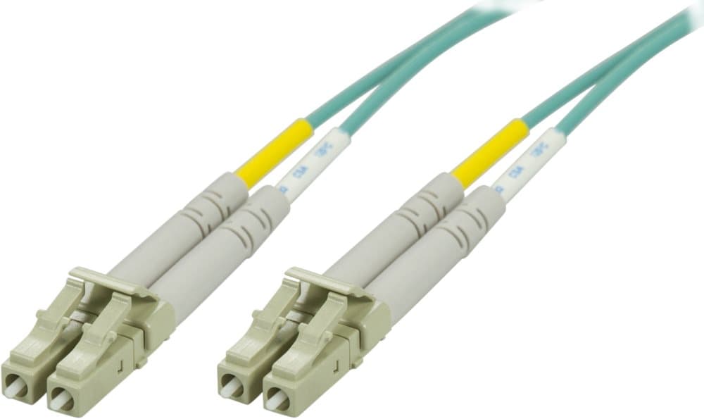 DELTACO fiberkabel, <b>LC - LC</b>, 50/125, OM3, duplex, multimode, 2m