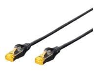 DIGITUS - Koblingskabel - RJ-45 (hann) til RJ-45 (hann) - 10 m - SFTP - CAT 6a - med støvel, halogenfri, uten hindringer - svart