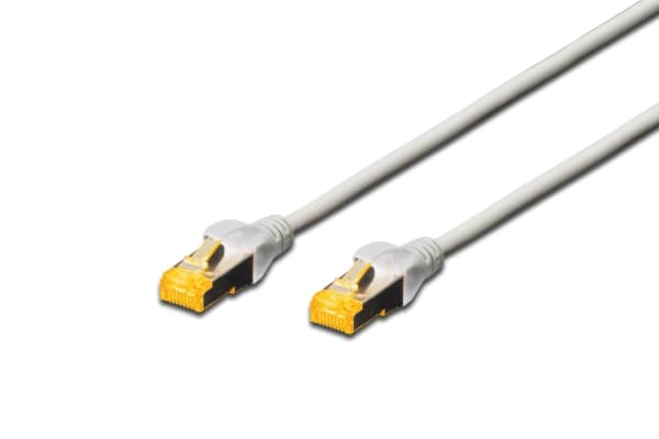 DIGITUS - Koblingskabel - RJ-45 (hann) til RJ-45 (hann) - 10 m - SFTP - CAT 6a - med støvel, halogenfri, uten hindringer - grå