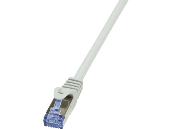 LogiLink PrimeLine - Patch-kabel - RJ-45 (hane) till RJ-45 (hane) - 50 m - SFTP, PiMF - CAT 6a - halogenfri, formpressad, hakfri - grå