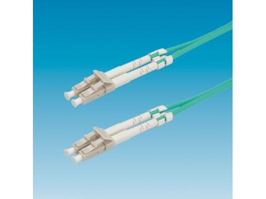 ROLINE Fibre Optic Jumper Cable, 50/125µm, LC/LC, OM3, turquoise 1 m, Polyvinylchlorid (PVC), 1 mm