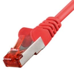DIGITUS - Patch-kabel - RJ-45 (hane) till RJ-45 (hane) - 50 cm - SFTP - CAT 6a - startad, halogenfri, formpressad, hakfri, tvinnad - röd, RAL 3020