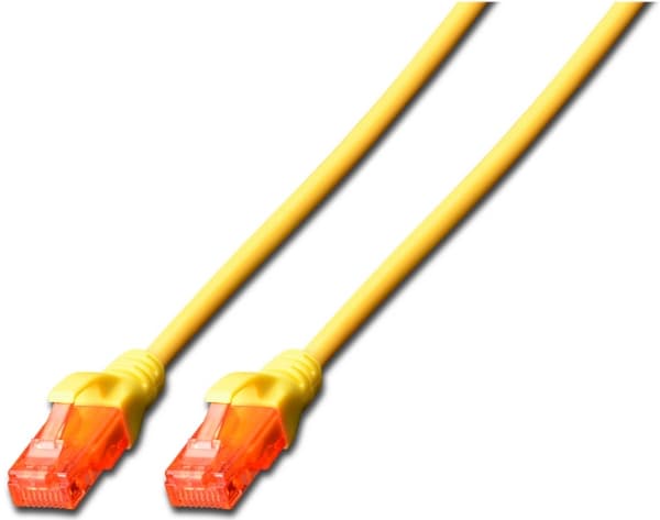 DIGITUS Professional - Patch-kabel - RJ-45 (hane) till RJ-45 (hane) - 1 m - UTP - CAT 6 - startad, hakfri - gul