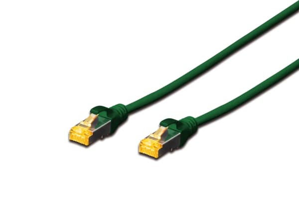 DIGITUS - Patch-kabel - RJ-45 (hane) till RJ-45 (hane) - 5 m - SFTP - CAT 6a - startad, halogenfri, hakfri - grön