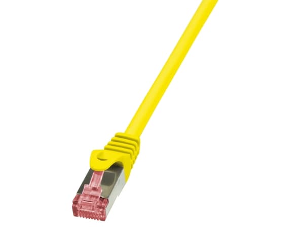 LogiLink PrimeLine - Koblingskabel - RJ-45 (hann) til RJ-45 (hann) - 10 m - SFTP, PiMF - CAT 6 - med støvel, halogenfri, uten hindringer - gul