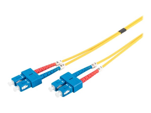 DIGITUS - Patchkabel - SC enkelttilstand (han) til SC enkelttilstand (han) - 5 m. - fiberoptik - 9 / 125 micron - OS2 - booted, halogenfri - gul