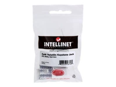 Intellinet Keystone Jack, Cat6, UTP, Toolless, White - Trapes-jakk - CAT 6 - STP - hvit - 1 port