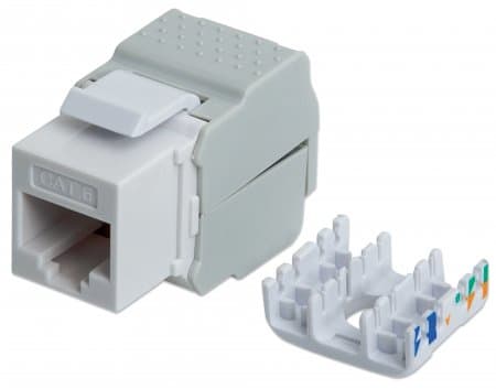 Intellinet Keystone Jack, Cat6, UTP, Toolless, White - Trapes-jakk - CAT 6 - STP - hvit - 1 port