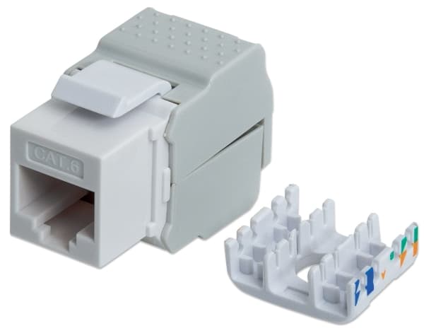Intellinet Keystone Jack, Cat6, UTP, Toolless, White - Trapes-jakk - CAT 6 - STP - hvit - 1 port