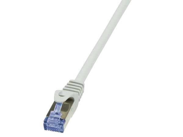 LogiLink PrimeLine - Koblingskabel - RJ-45 (hann) til RJ-45 (hann) - 25 cm - SFTP, PiMF - CAT 6a - halogenfri - grå