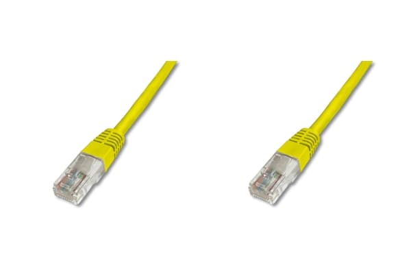 DIGITUS Premium - Koblingskabel - RJ-45 (hann) til RJ-45 (hann) - 1 m - UTP - CAT 5e - med støvel - gul