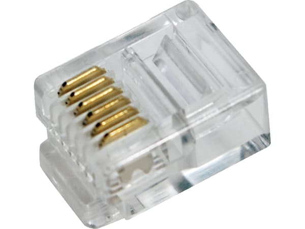 LogiLink RJ12, RJ12, Transparent, Guld, RoHS, 100 styck