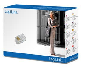 LogiLink RJ12, RJ12, Transparent, Guld, RoHS, 100 styck
