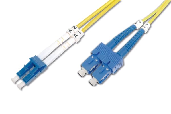 DIGITUS Patch Cable - Patch-kabel - SC enkelläge (hane) till LC enkelläge (hane) - 1 m - fiberoptisk - 9 / 125 mikrometer - OS1 - halogenfri - gul