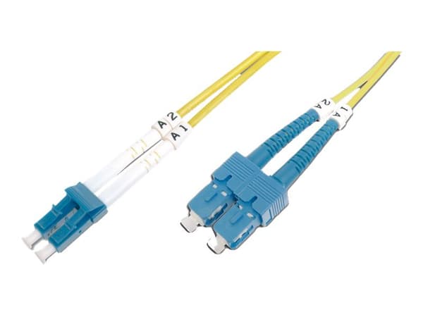 DIGITUS Patch Cable - Patch-kabel - SC enkelläge (hane) till LC enkelläge (hane) - 1 m - fiberoptisk - 9 / 125 mikrometer - OS1 - halogenfri - gul