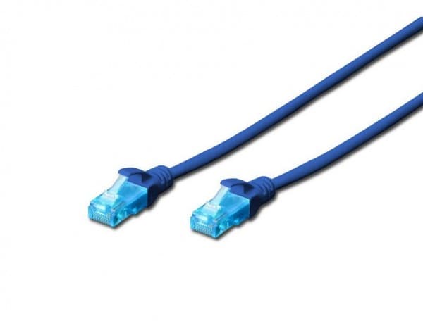DIGITUS Professional - Patchkabel - RJ-45 (han) til RJ-45 (han) - 25 cm - UTP - CAT 5e - booted, knastfri - blå