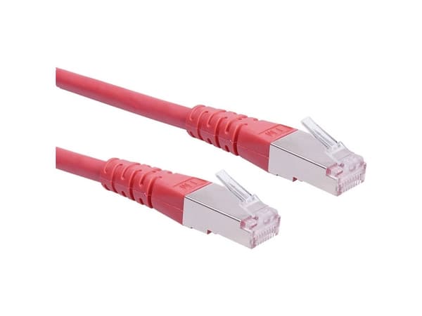 Roline 21.15.1341 RJ45 Verkkokaapeli, patch-kaapeli CAT 6 S/FTP 2.00 m punainen kaksinkertainen suojattu 1 kpl