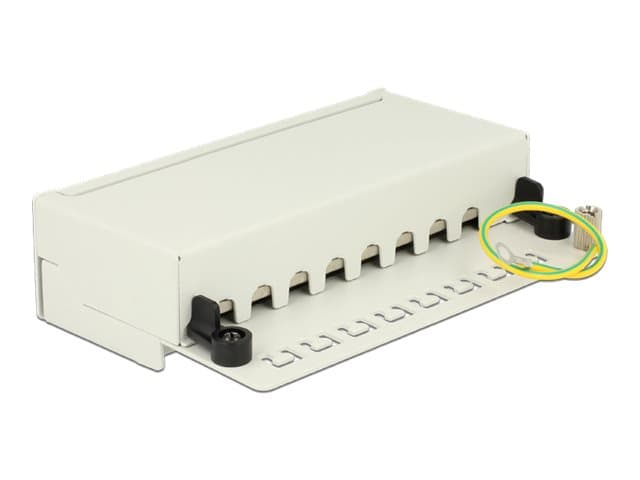 Delock - Patch-panel - väggmontering - RJ-45 X 8 - ljusgrå, RAL 7035