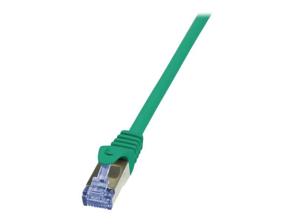 LogiLink PrimeLine - Koblingskabel - RJ-45 (hann) til RJ-45 (hann) - 50 cm - SFTP, PiMF - CAT 6a - med støvel, halogenfri, uten hindringer - grønn