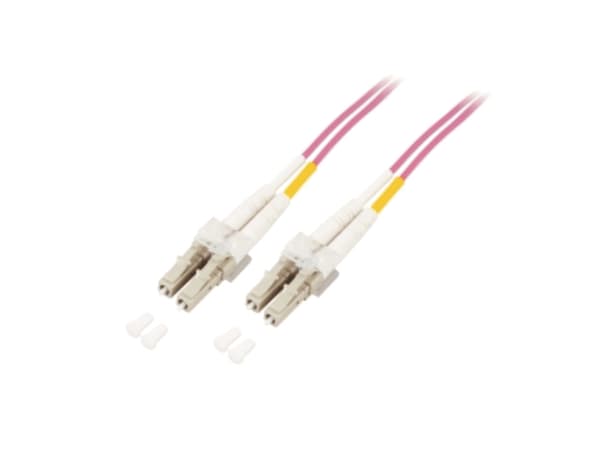 M-CAB - Patchkabel - LC multimodus (hann) til LC multimodus (hann) - 2 m. - fiberoptikk - dupleks - 50 / 125 my - OM4 - halogenfri - fiolett